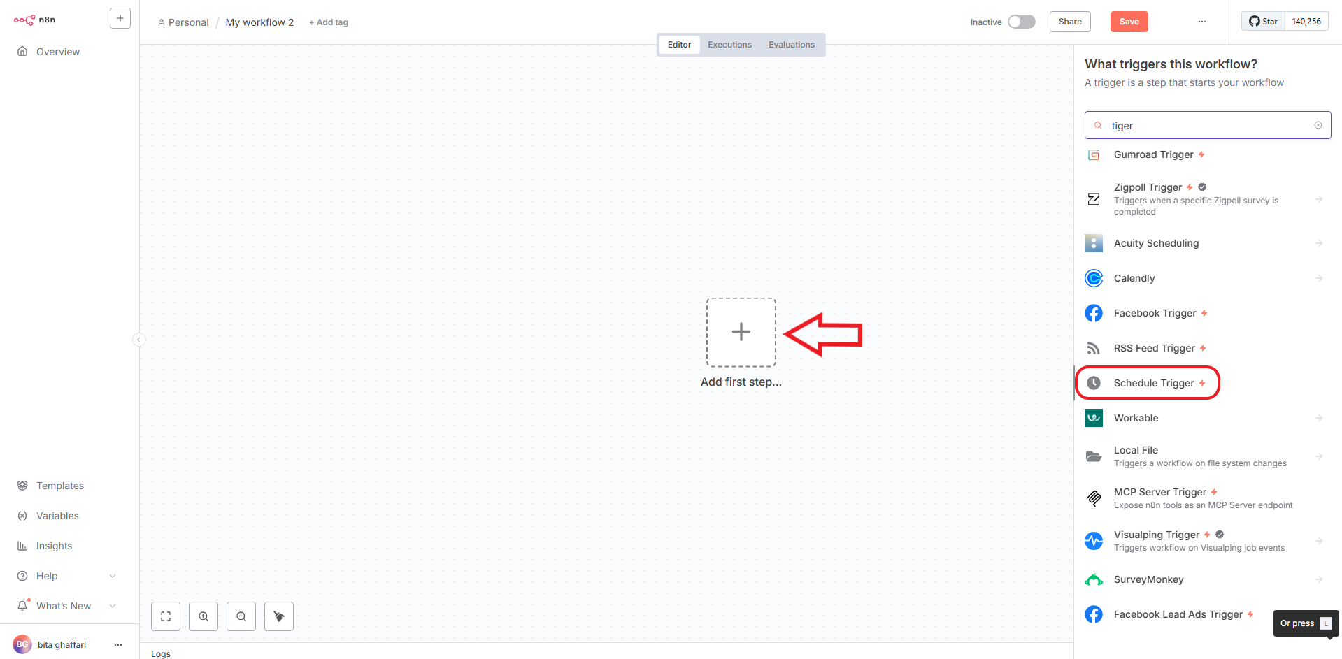 Schedule Trigger در n8n