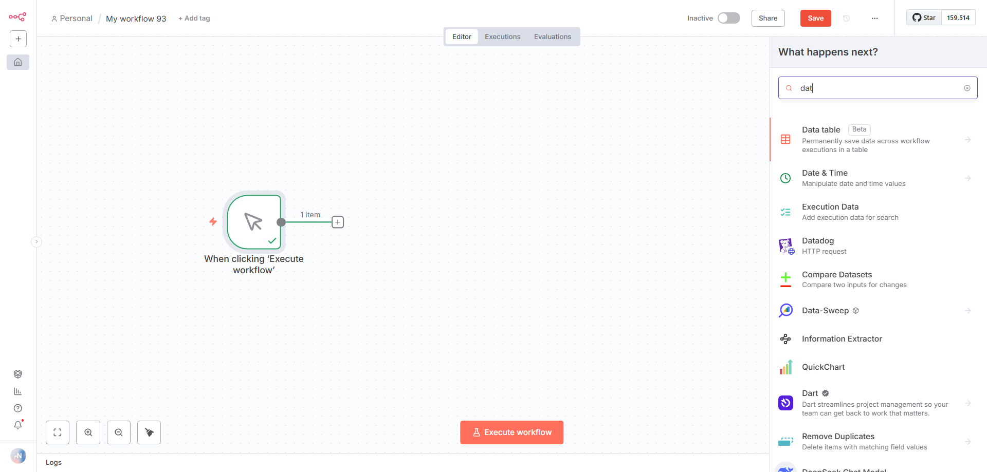اضافه کردن نود Data Table در نیتن